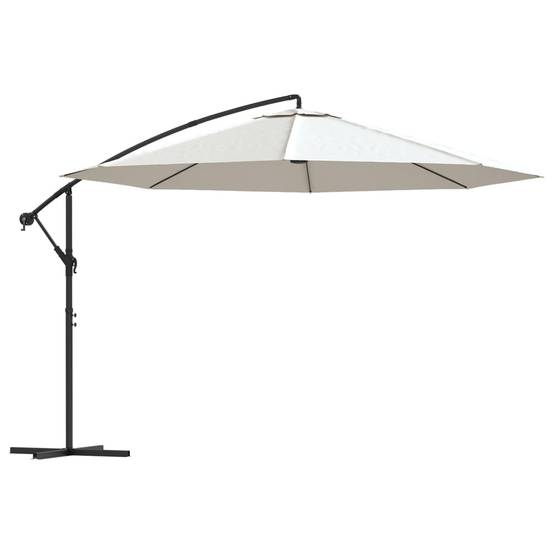 PANGIVO - Parasol déporté aluminium et polyester blanc sable 350 x 350 x 268 cm - PANGIVO - Image 2