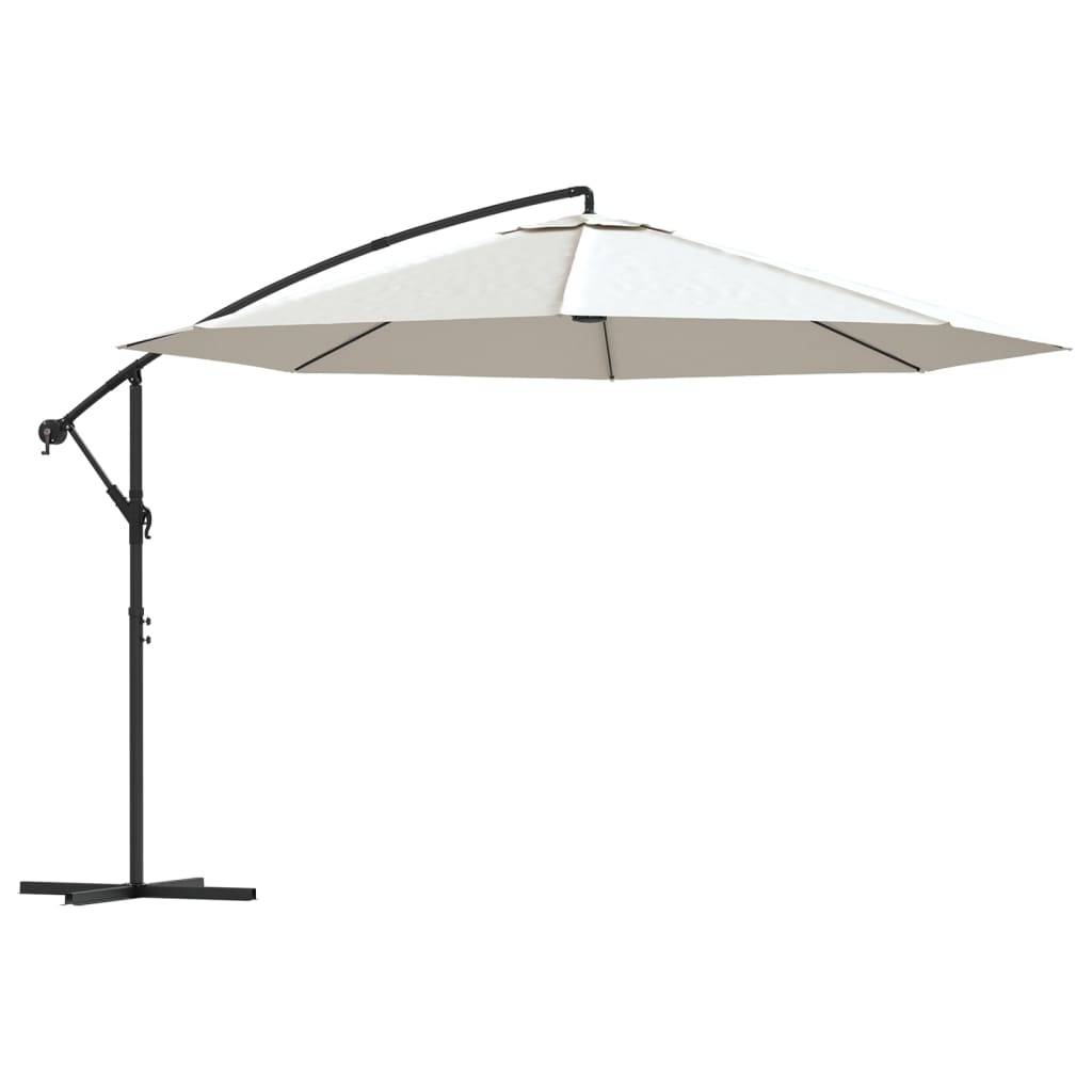 PANGIVO - Parasol déporté aluminium et polyester blanc sable 350 x 350 x 268 cm - PANGIVO - Image 2