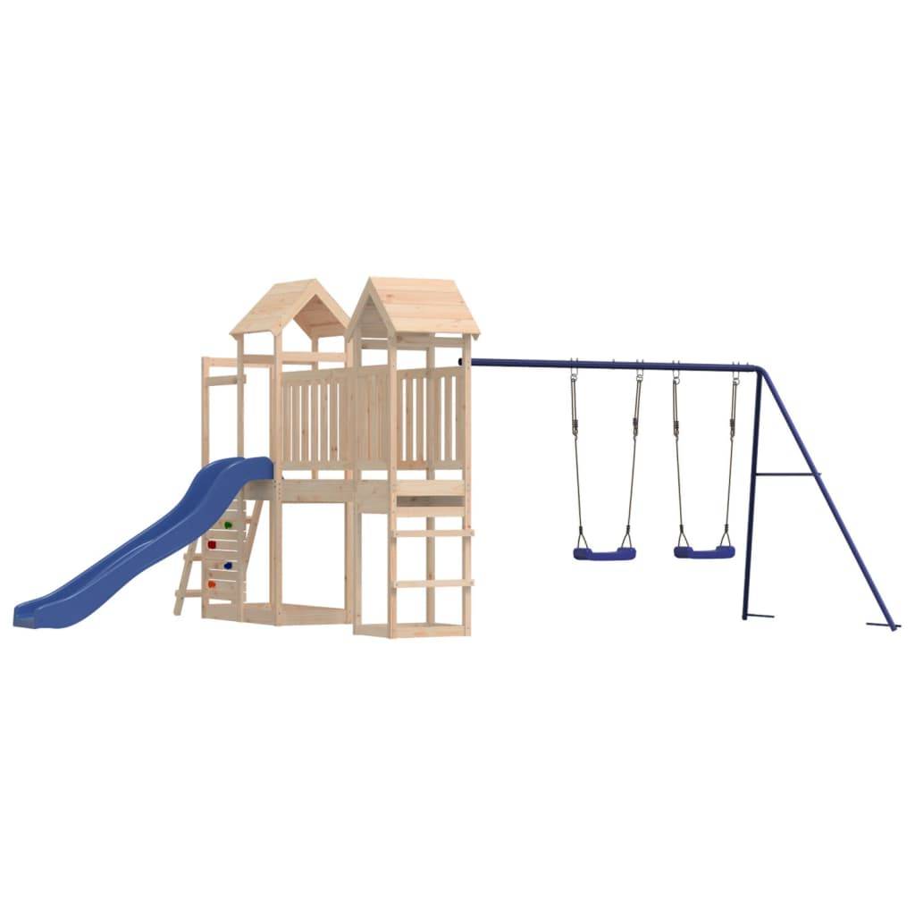 Helloshop26 - Aire de jeux d'extérieur balançoires toboggan portiques robuste jeux jardin 505 x 332 x 214 cm bois de pin massif - Imagen 1