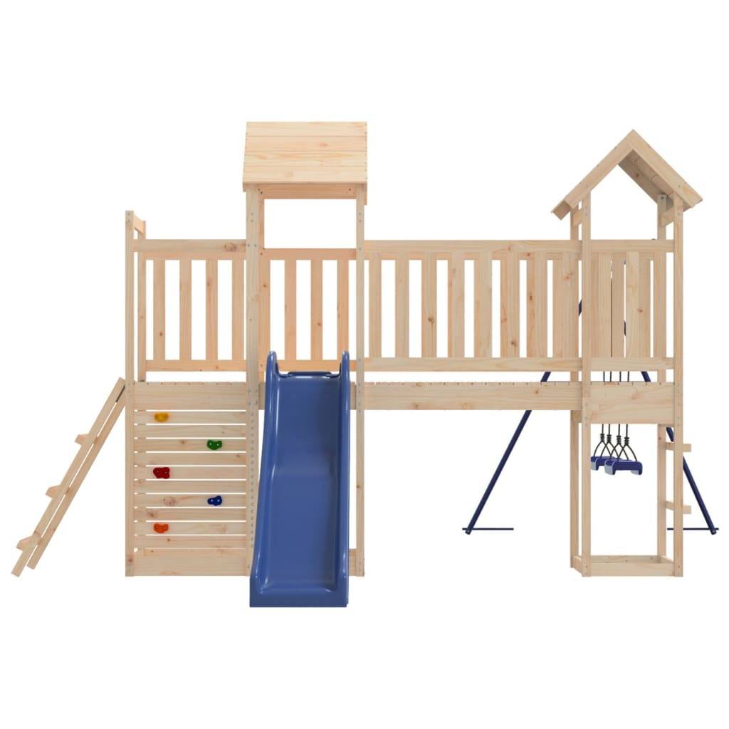 Helloshop26 - Aire de jeux d'extérieur balançoires toboggan portiques robuste jeux jardin 505 x 332 x 214 cm bois de pin massif - Imagen 3