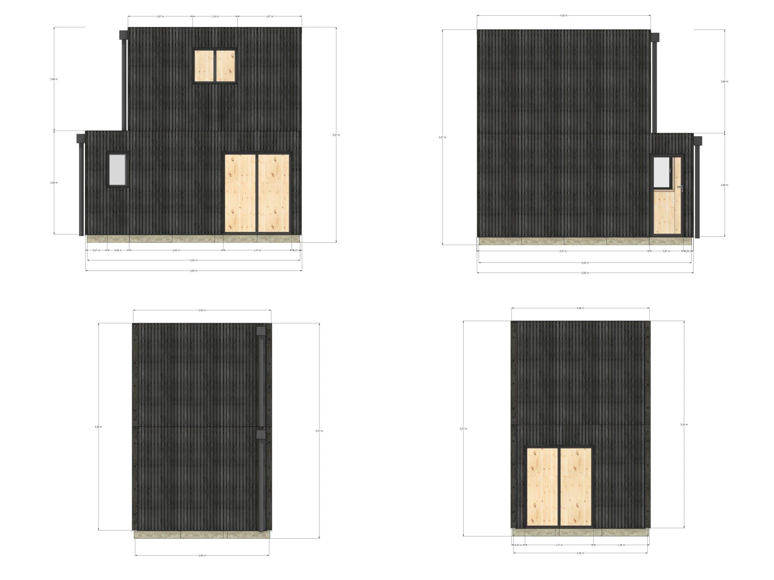 Studio de jardin 4 saisons en bois 5,5 x 3,5 x 2,7 m / isolation RE2020 avec mezzanine et terrasse / menuiseries alu k-line - Image 4