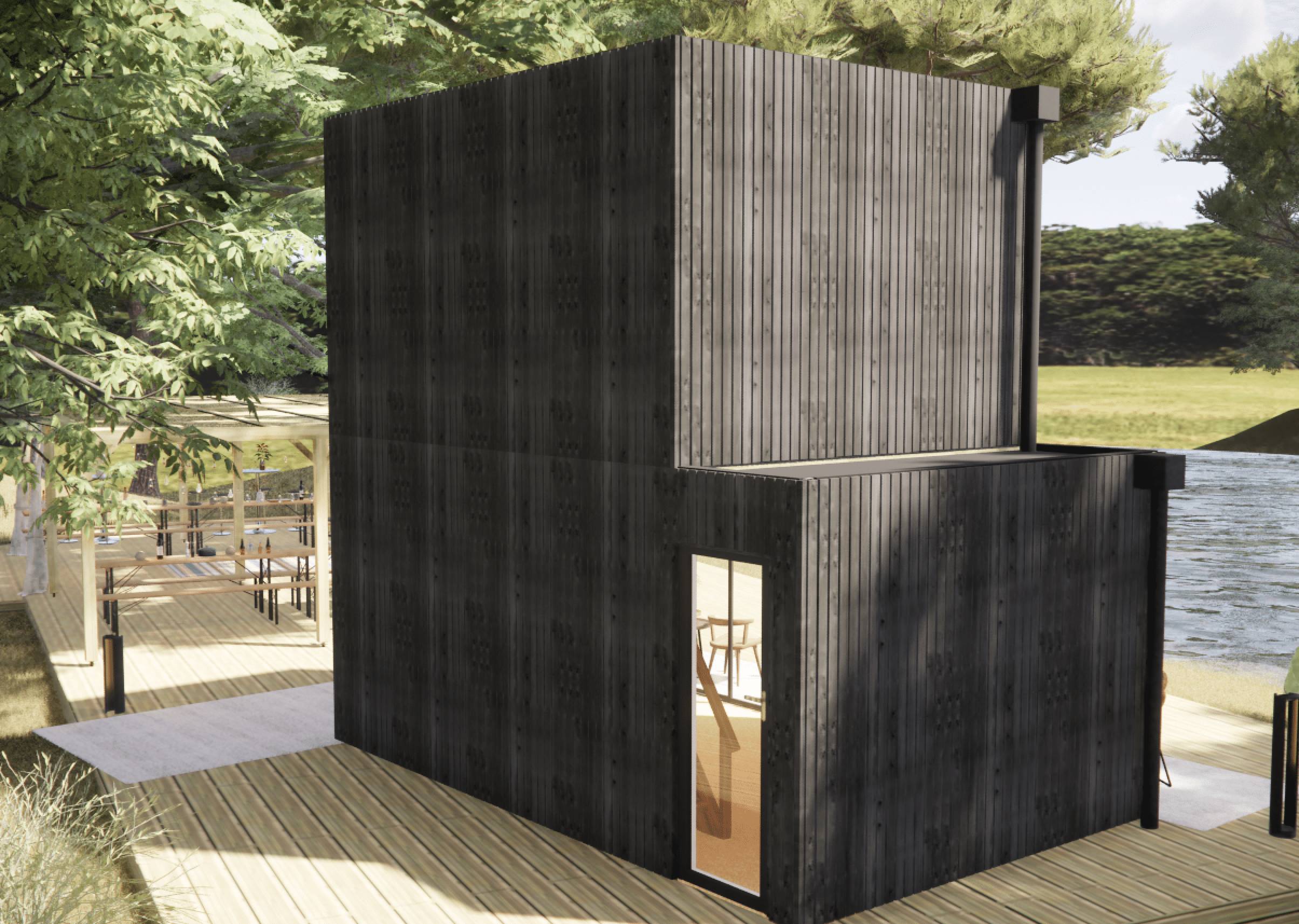 Studio de jardin 4 saisons en bois 5,5 x 3,5 x 2,7 m / isolation RE2020 avec mezzanine et terrasse / menuiseries alu k-line - Image 10