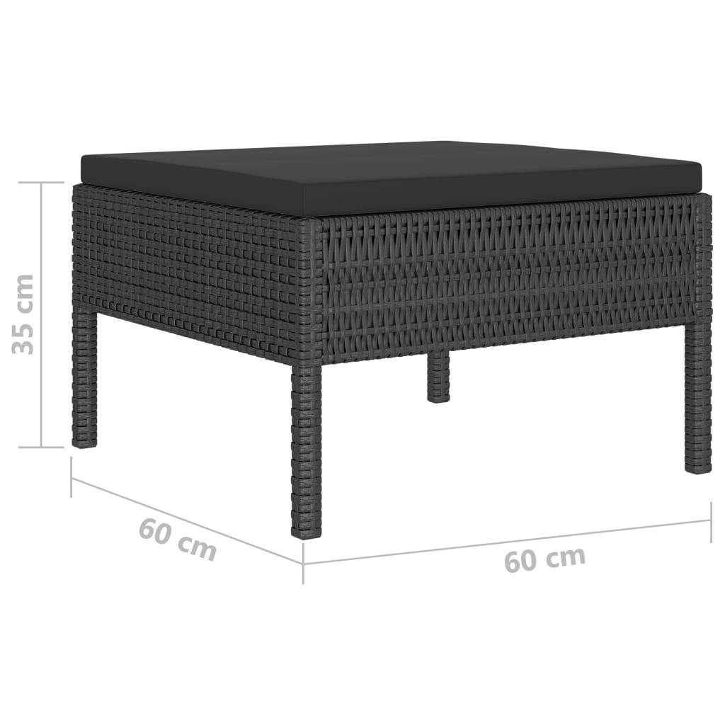 Helloshop26 - Salon de jardin meuble d'extérieur ensemble de mobilier 10 pièces avec coussins résine tressée noir - Imagen 6