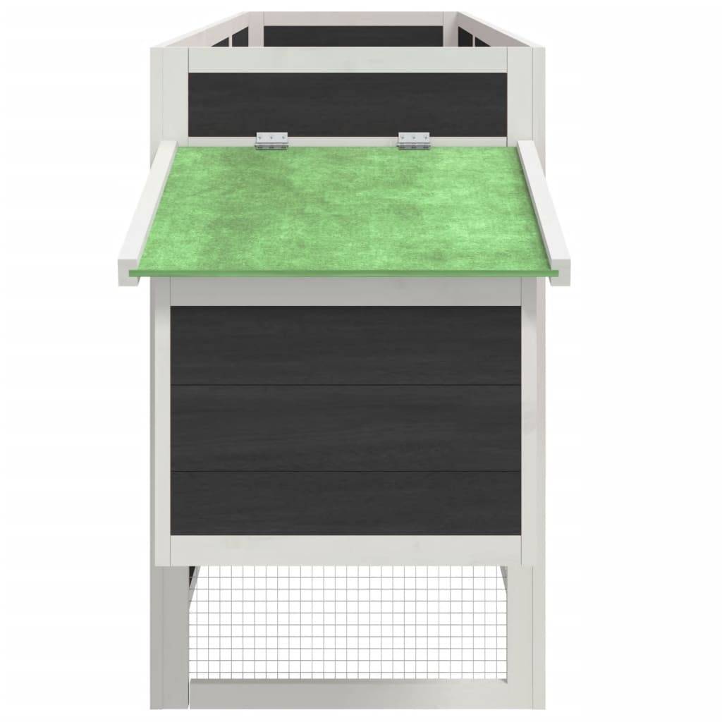 Poulailler Bois Pin Massif Extérieur Potager Intégré Nichoir 204x50x84cm Gris - ComfortXL Outdoor Living - Image 6