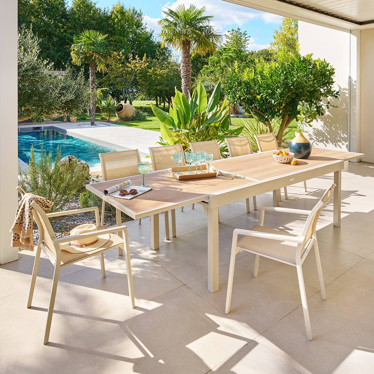 Hesperide - Table de jardin 12 places Piazza extensible argile - Hespéride - Image 6