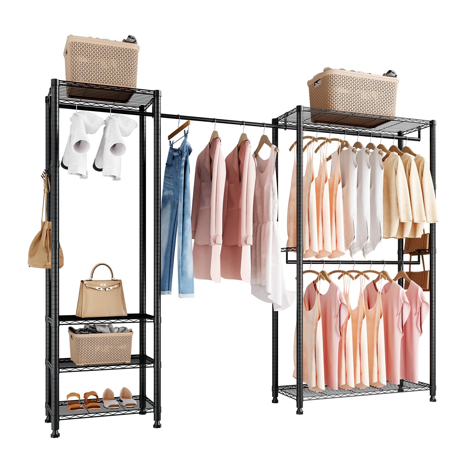 VEVOR Portant à Vêtements Porte-manteau en Acier au Carbone pour Chambre Magasin - Image 1