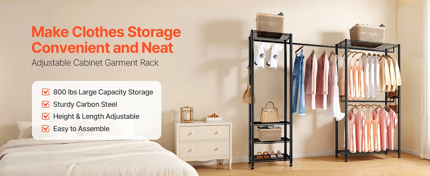 VEVOR Portant à Vêtements Porte-manteau en Acier au Carbone pour Chambre Magasin - Image 9
