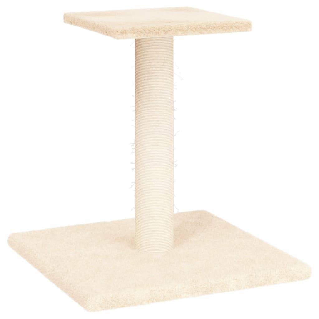 Arbre à chat bois et peluche crème 34.5 x 34.5 x 38 cm - PANGIVO - Image 2
