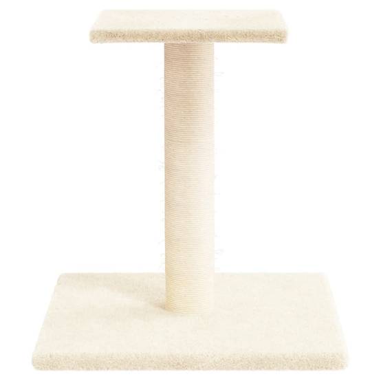 Arbre à chat bois et peluche crème 34.5 x 34.5 x 38 cm - PANGIVO - Image 3