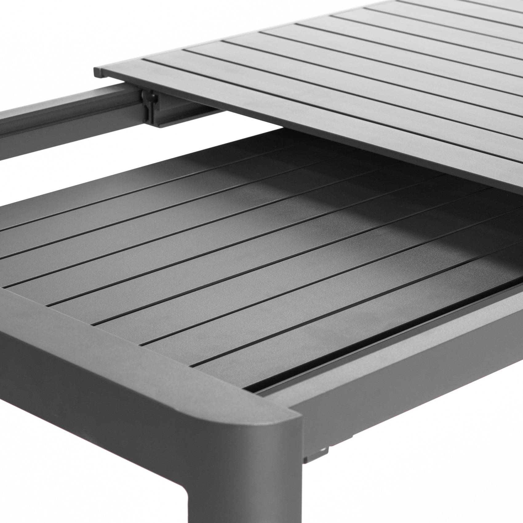 Table rectangulaire extensible 8/10/12 personnes - JARDILINE - Aluminium - Gris anthracite - Image 3