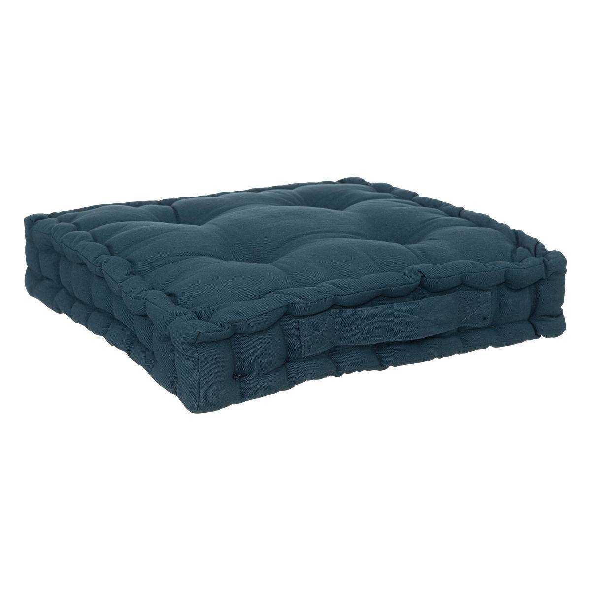 Atmosphera - Coussin "Anjali" en coton 40x40cm bleu égéen - Atmosphera Créateur d'intérieur - Image 3