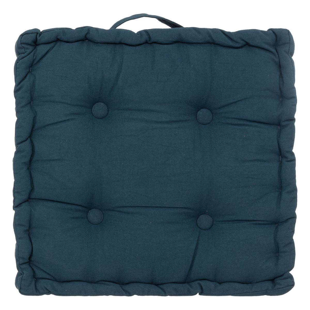 Atmosphera - Coussin "Anjali" en coton 40x40cm bleu égéen - Atmosphera Créateur d'intérieur - Image 1