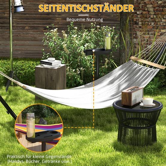 Cadre de hamac, pour hamacs jusqu’à 280 cm, acier, 285L x 125L x 110H cm, noir - Image 7
