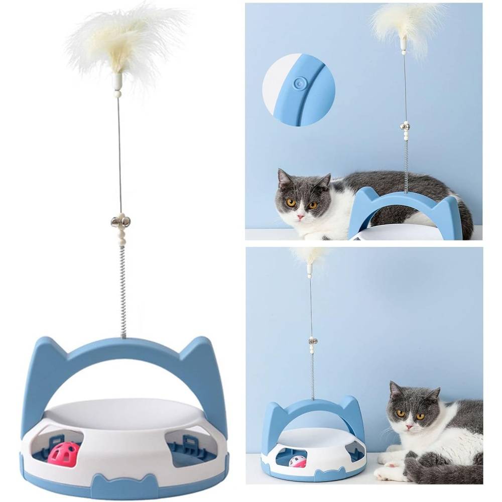 Jouets pour chats-Stylo jouet rotatif automatique pour chat avec balle à grelot - Living123 - Image 4