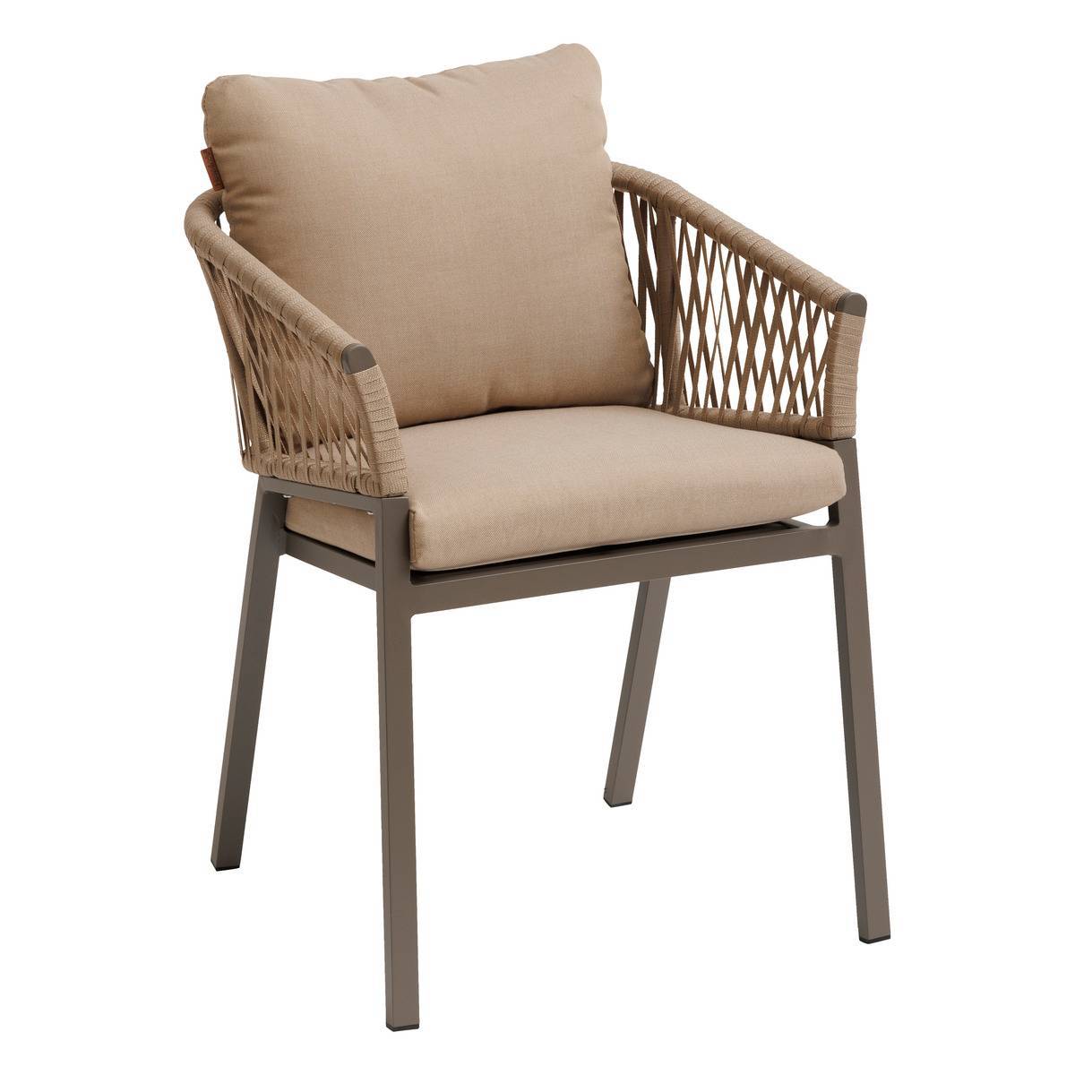Hesperide - Lot de 2 fauteuils de jardin "Oriengo" miel & praline en aluminium et mailles tressées Hespéride - Imagen 1