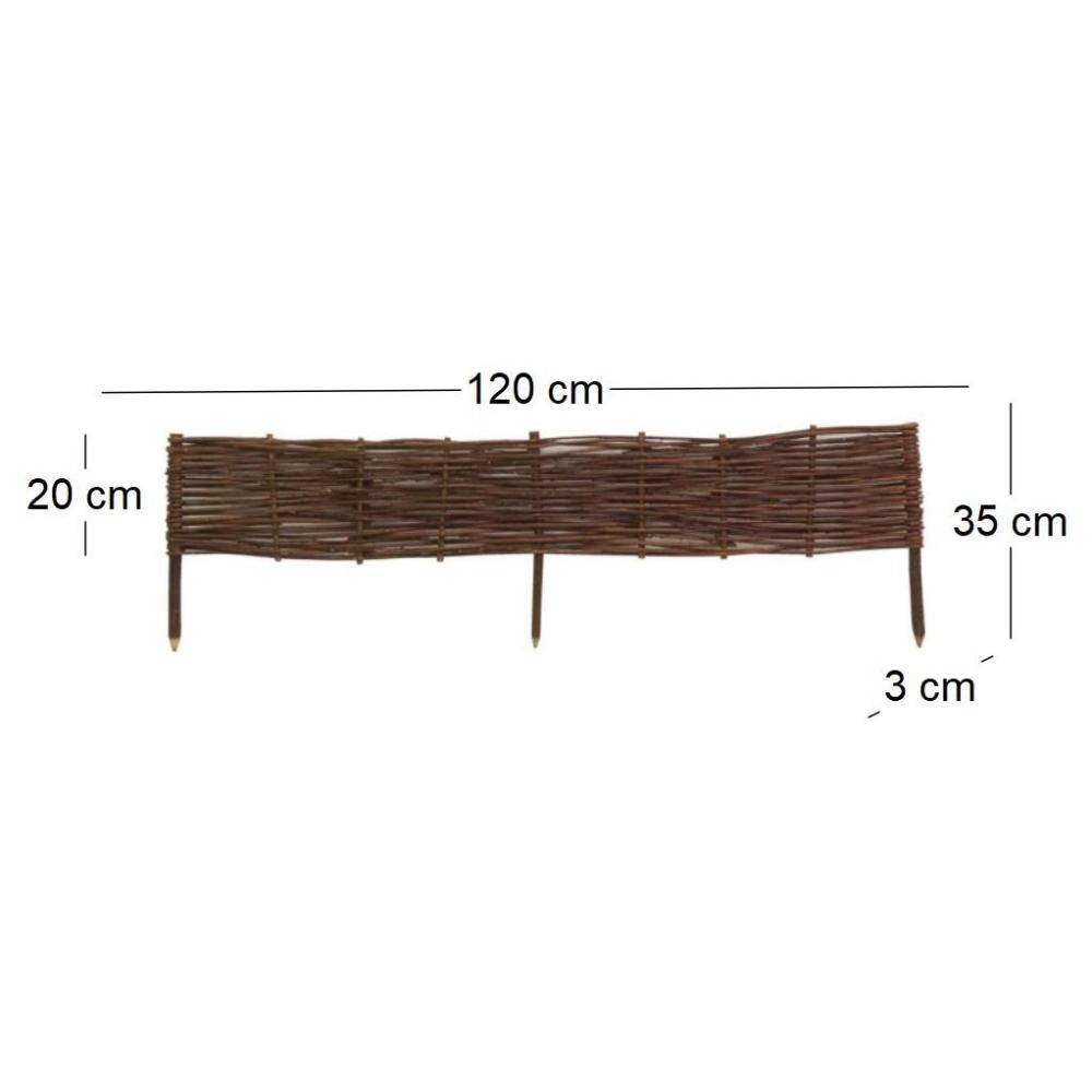 Aubry Gaspard - Bordures en osier tressé naturel (Lot de 4) 120 x 20 cm - Imagen 3