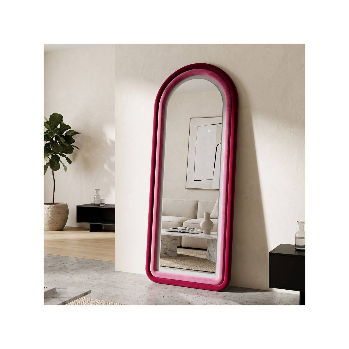 Miroir mural en MDF avec led intégrés Carol 60 x 160 cm Mauro Ferretti - Image 10