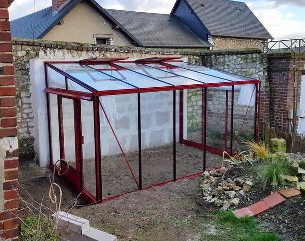 15m²  -  Serre en polycarbonate 8 mm alvéolés  - Euro Murale serre adossée - Laquée - 15m² - vert jonc - L'atelier Des Serres - Imagen 3