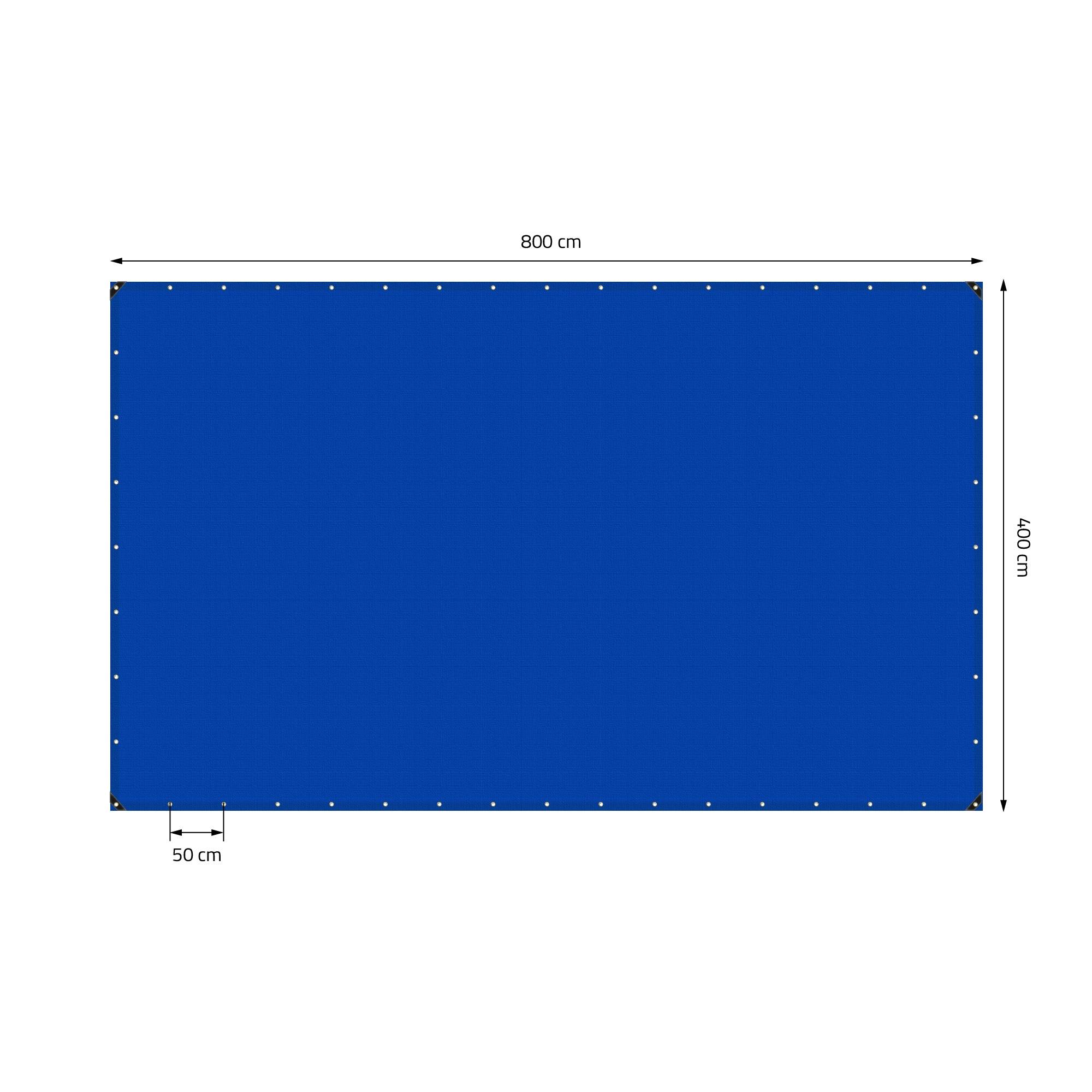 Ecd-Germany - Bâche de Protection Premium avec Œillets + 10 Crochets, 4x8m 32m², 650g/m², Bleu, Tissu PVC, Indéchirable, Imperméable - Imagen 5
