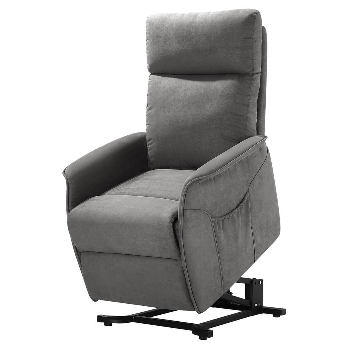 Fauteuil Relax et Releveur Electrique Tissu Gris - LISSONE - Image 1