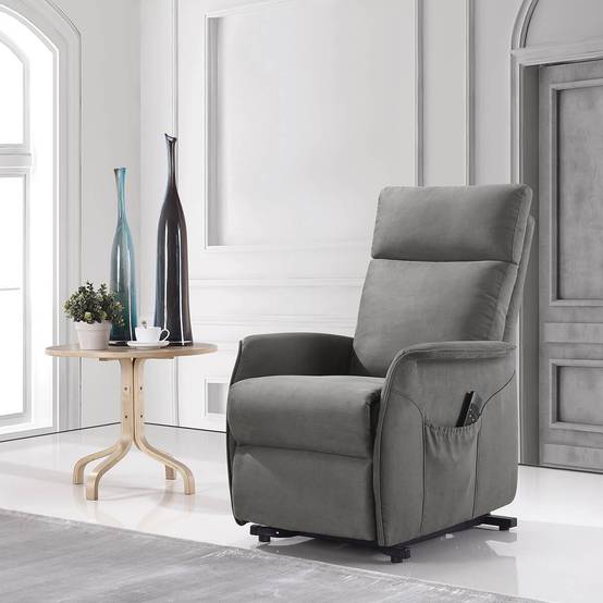 Fauteuil Relax et Releveur Electrique Tissu Gris - LISSONE - Image 3
