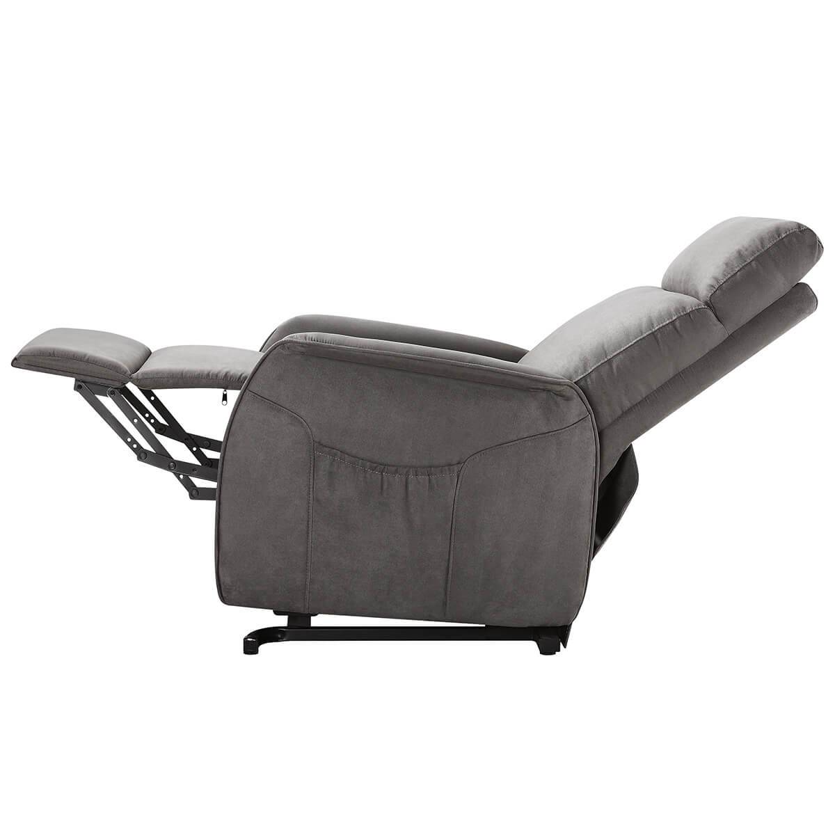 Fauteuil Relax et Releveur Electrique Tissu Gris - LISSONE - Image 6