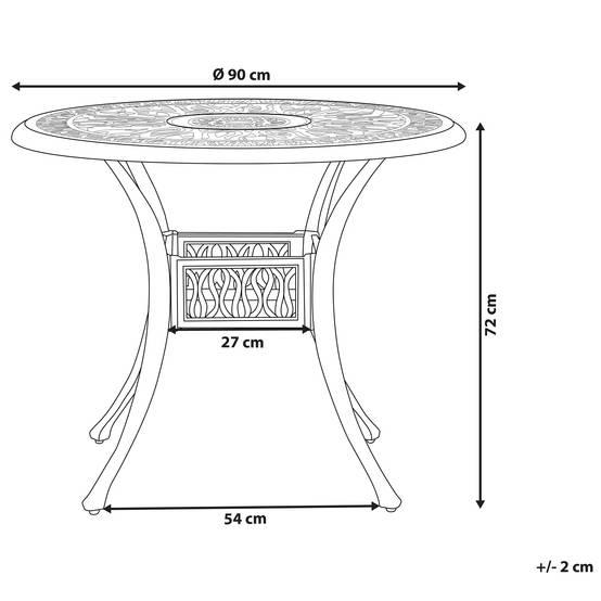 Table ronde, 4 Personnes Aluminium Blanc cassé ANCONA - Beliani - Image 2
