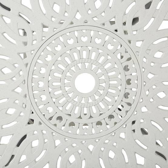 Table ronde, 4 Personnes Aluminium Blanc cassé ANCONA - Beliani - Image 4