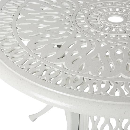 Table ronde, 4 Personnes Aluminium Blanc cassé ANCONA - Beliani - Image 3