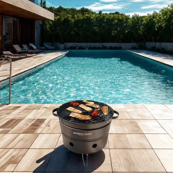 Mini Barbecue au Charbon de bois portable - Noir - Design pot de fleur Beyond Blue - Image 3