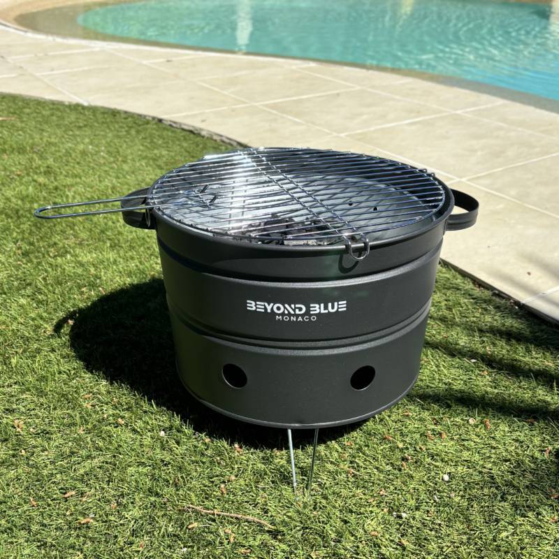Mini Barbecue au Charbon de bois portable - Noir - Design pot de fleur Beyond Blue - Image 7