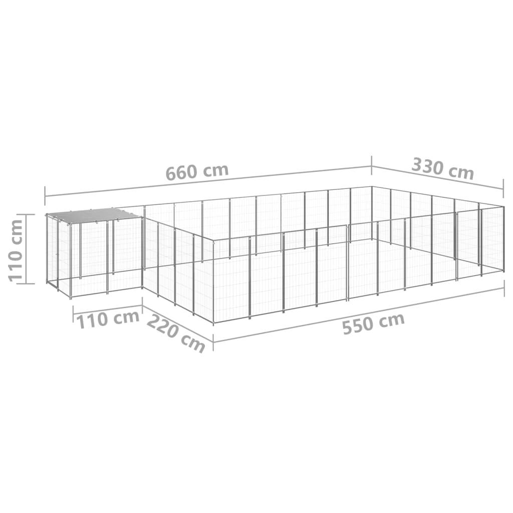 Vidaxl - Chenil Argenté 19,36 m² Acier vidaXL 3082222 - Imagen 3
