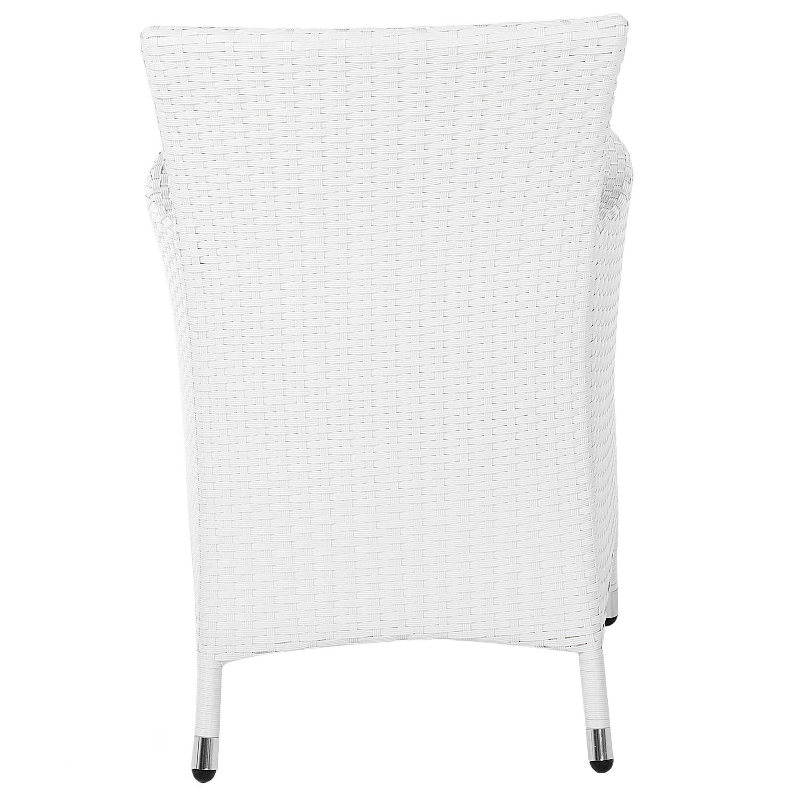 Beliani - Lot 2 Chaises Grises en Rotin Fauteuils de Jardin avec Coussins Blancs Confort d\'Assise et Style Moderne pour Extérieur Contemporain - Imagen 6