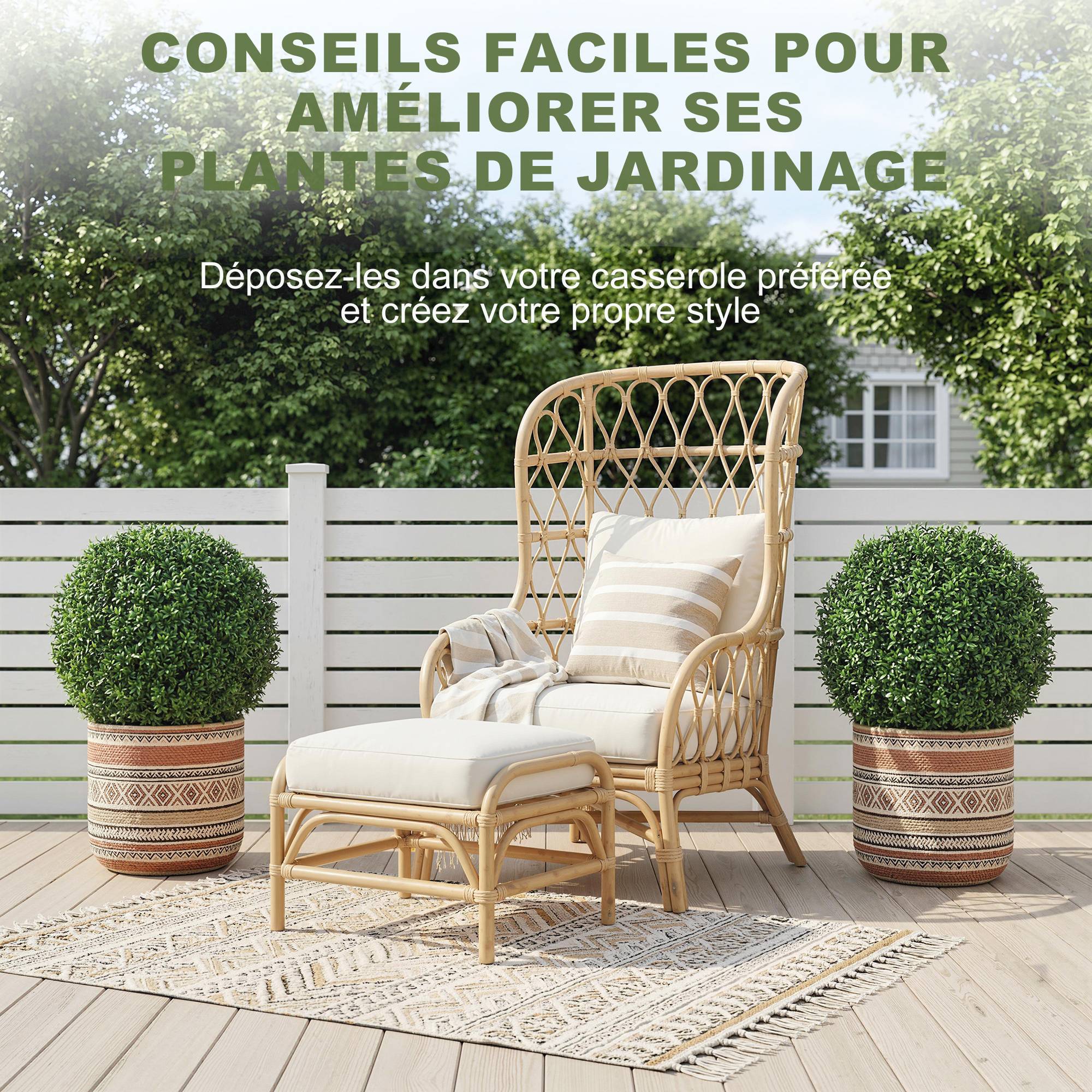 Lot de 2 boules de buis artificielles en pot, résistantes aux UV, 42 cm, pour décoration intérieure/extérieure - Image 10
