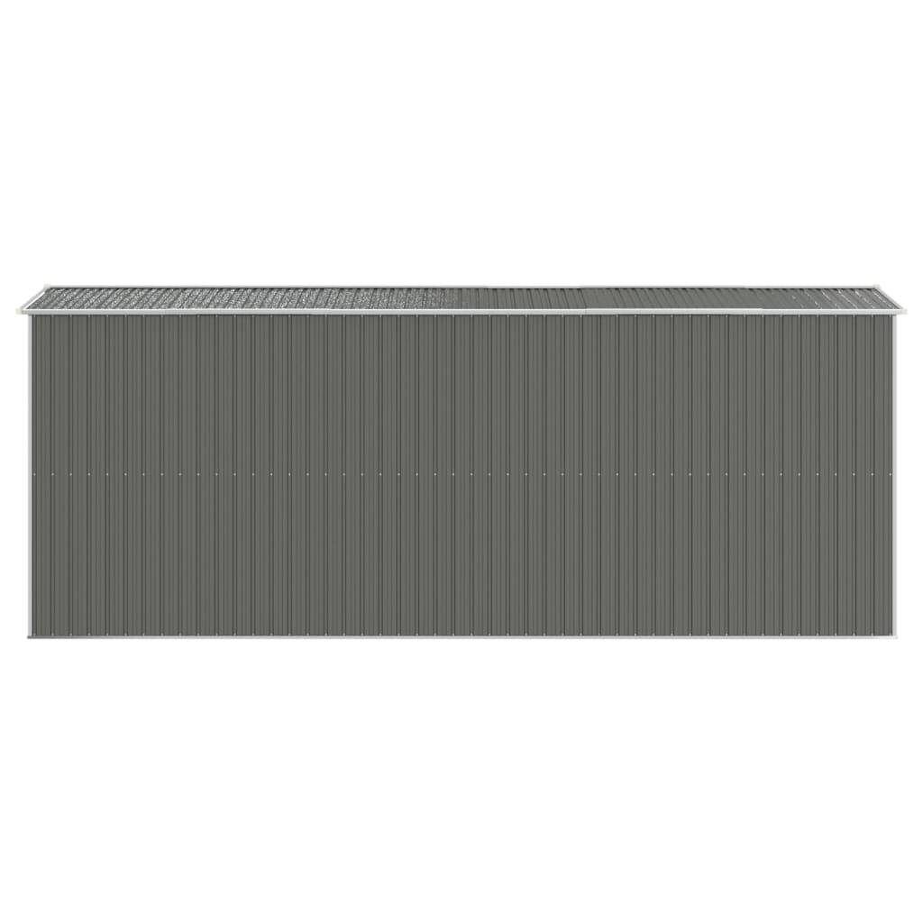 Helloshop26 - Abri de jardin cabane cabanon maison de stockage remise extérieur hangar outils robuste clair 192 x 523 x 223 cm acier galvanisé gris - Imagen 4