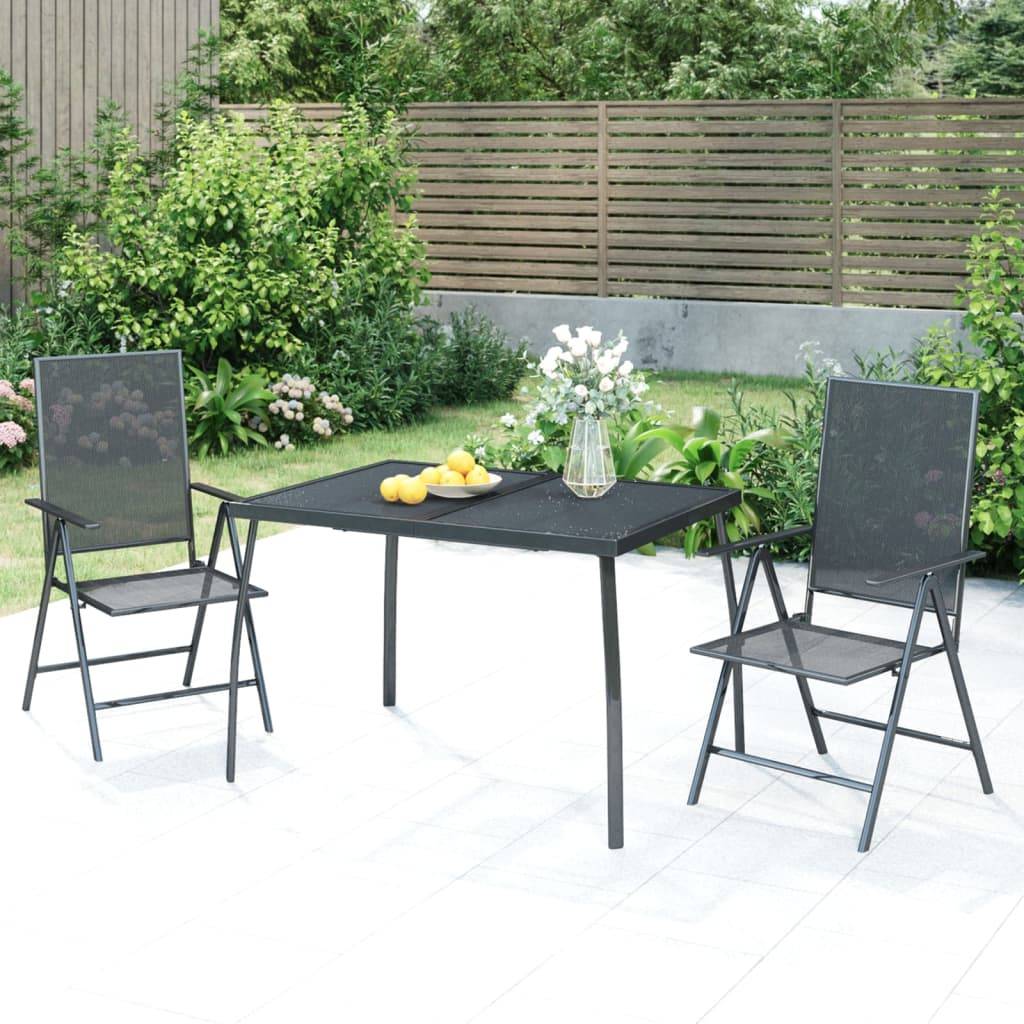 PANGIVO - Table de Jardin Anthracite 110 x 80 x 72 cm Treillis d'Acier - PANGIVO