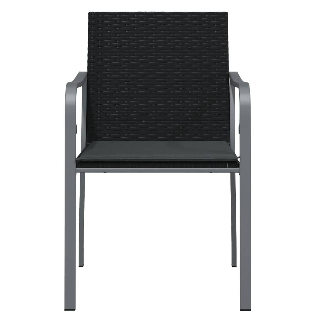 PANGIVO - Chaises de jardin rotin noir avec coussins 56 x 59 x 84 cm - PANGIVO - Image 4