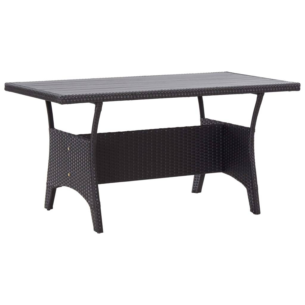 ComfortXL - Table de Jardin Noire 120x70cm en Résine Tressée, Style Moderne pour Terrasse – ComfortXL Outdoor Living - Image 1