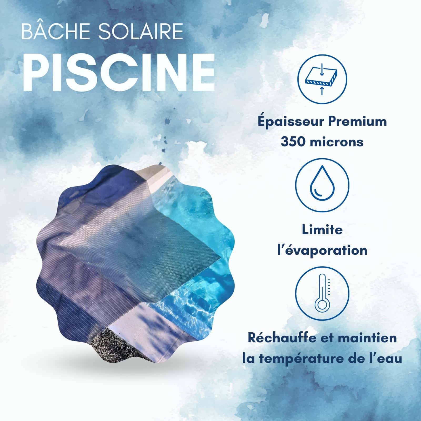 Bâche Solaire Piscine Grise Rectangle 4X7 350 Microns - Edenea - Image 5