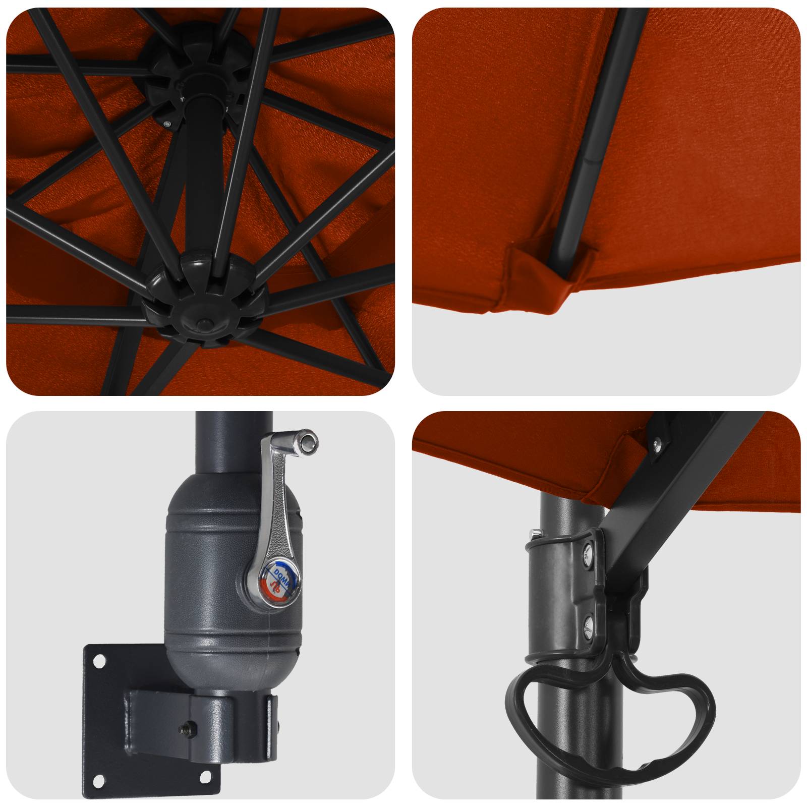 Maison Chic - Parasol de Terrasse - Parasol d'extérieur Terracotta Cadre en aluminium, toile en polyester - Image 7