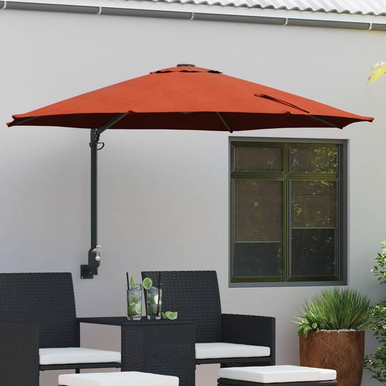 Maison Chic - Parasol de Terrasse - Parasol d'extérieur Terracotta Cadre en aluminium, toile en polyester - Image 2