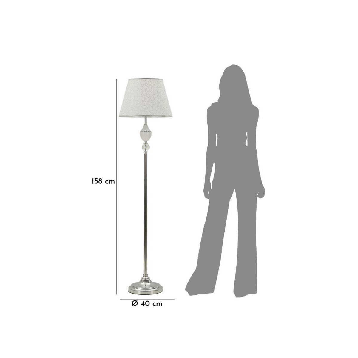 Paris Prix - Lampadaire Design "Kody" 158cm Argent - Image 7