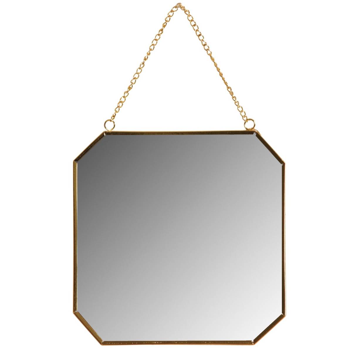 Aubry Gaspard - Miroir carré en métal laqué doré Carré