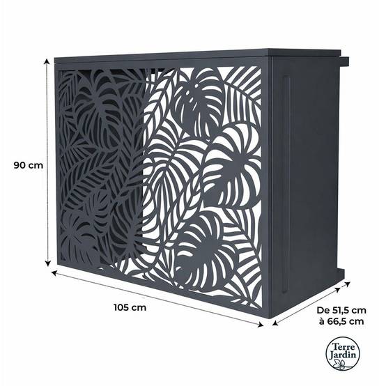 Cache climatiseur extérieur en acier galvanisé décoratif 105x90 cm Unité Anthracite - Image 6