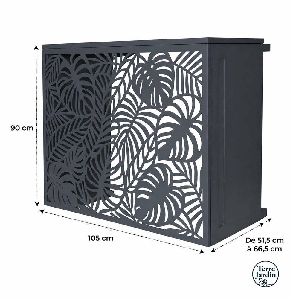 Cache climatiseur extérieur en acier galvanisé décoratif 105x90 cm Unité Anthracite - Image 6