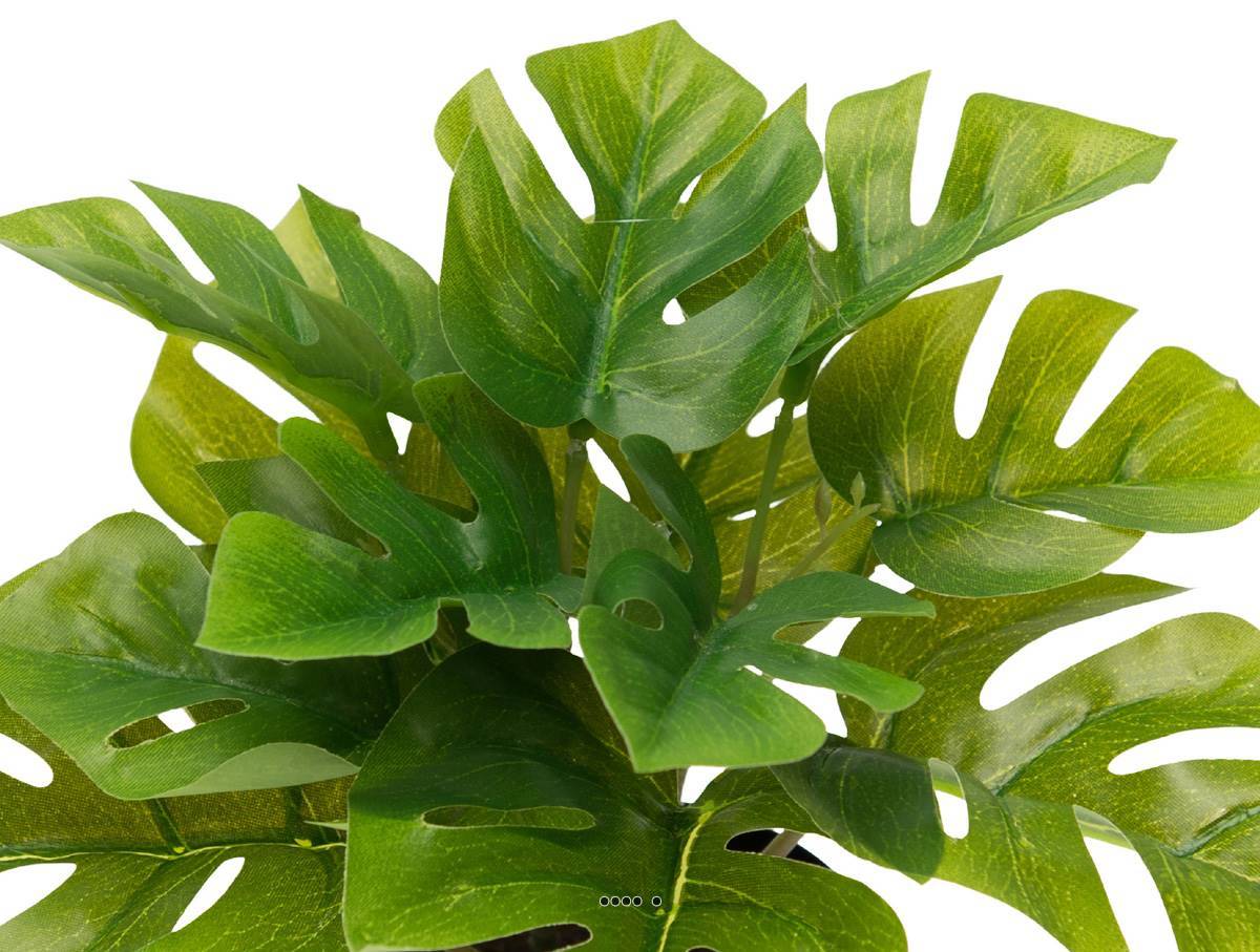 Artificielles - Philodendron artificiel en pot feuilles ouvertes H 17 cm D 21 cm - Imagen 3