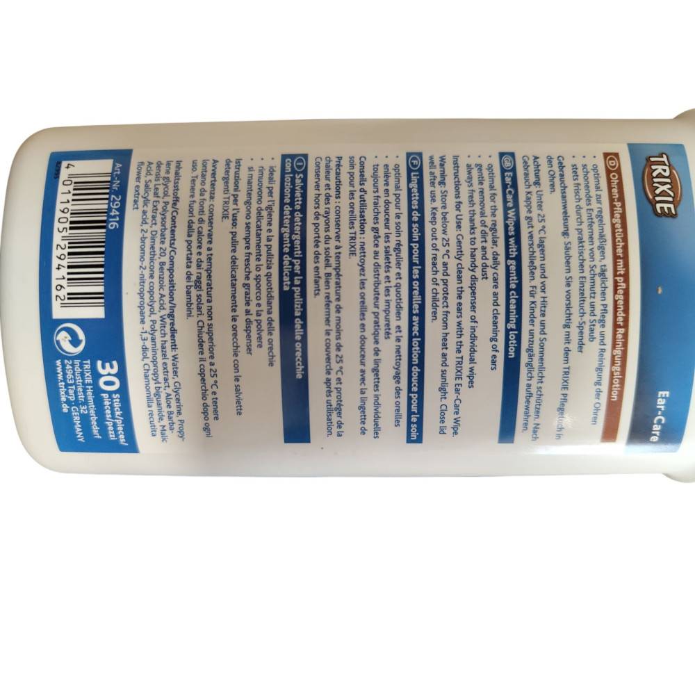 Trixie - Trixie - 30 Lingettes de soin pour les oreilles pour animaux - Imagen 3