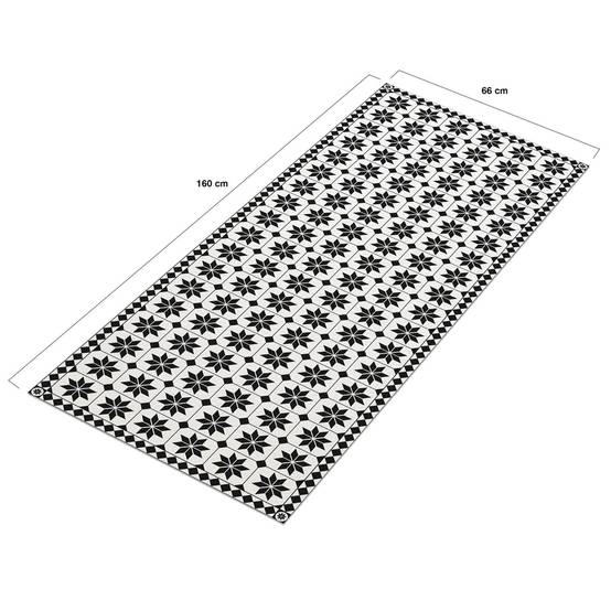 IDMARKET - Tapis en vinyle effet mosaïque noir et blanc 66 x 160 cm - Image 5