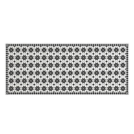 IDMARKET - Tapis en vinyle effet mosaïque noir et blanc 66 x 160 cm - Image 3