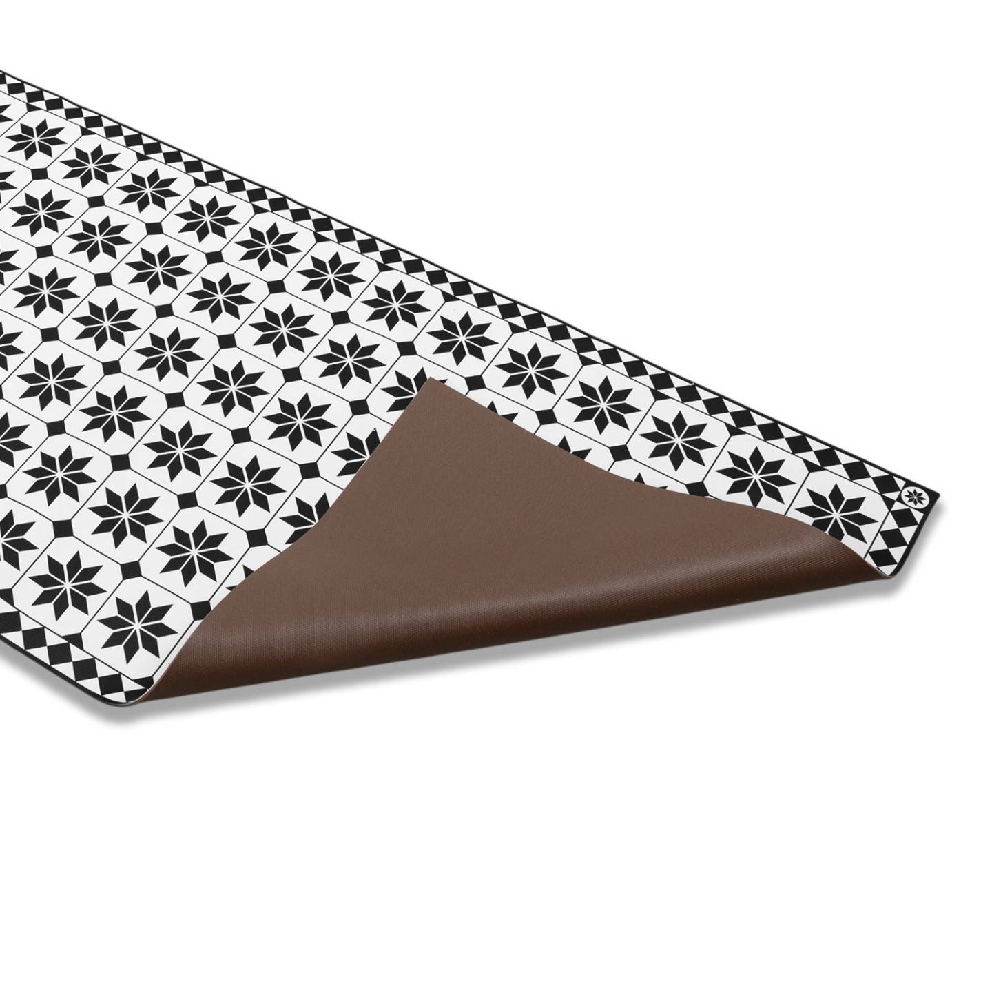 IDMARKET - Tapis en vinyle effet mosaïque noir et blanc 66 x 160 cm - Image 4